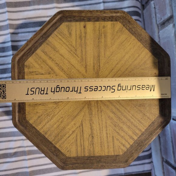 Vintage Loose-Wiles Biscuit Co Octagonal Tin With Yellow & Brown Chevron Pattern - Picture 9 of 10